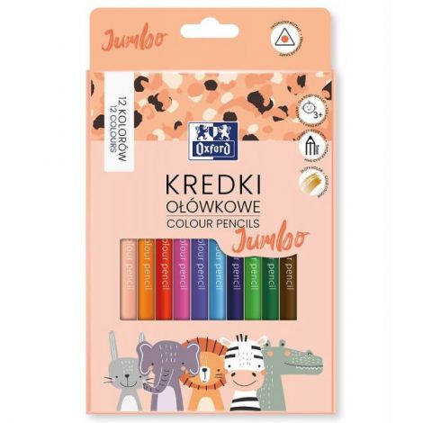 Kredki ołówkowe Oxford Jumbo Kids, 12kol